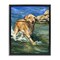 Stupell Industries Happy Labrador with Stick Floating Frame, design by George Dyachenko
